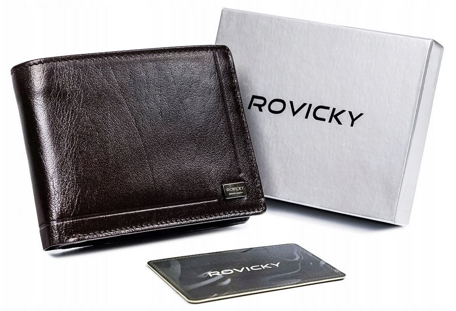 skórzany portfel męski z systemem rfid - rovicky