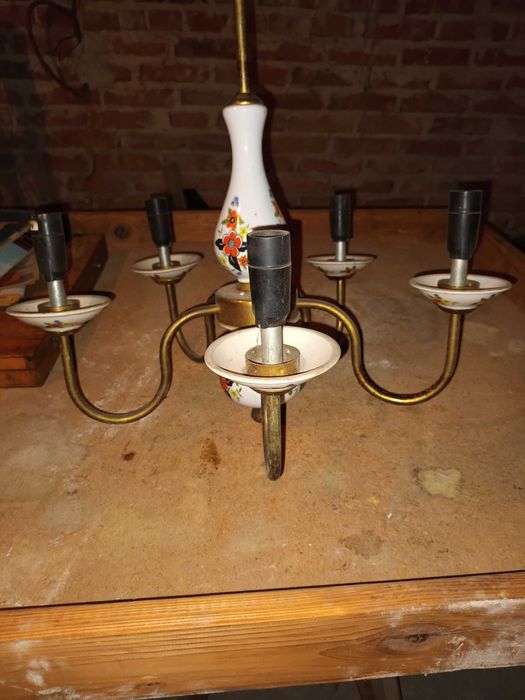 Lampa wisząca porcelanowa czasy prl