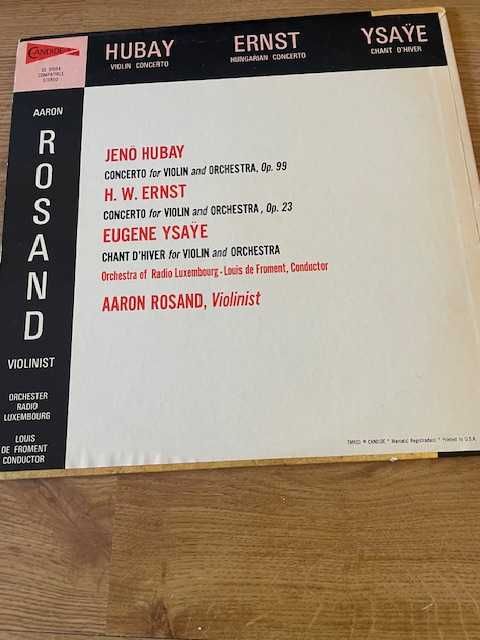 vinil AARON ROSAND violin - Hubay & Ernst & Ysaye