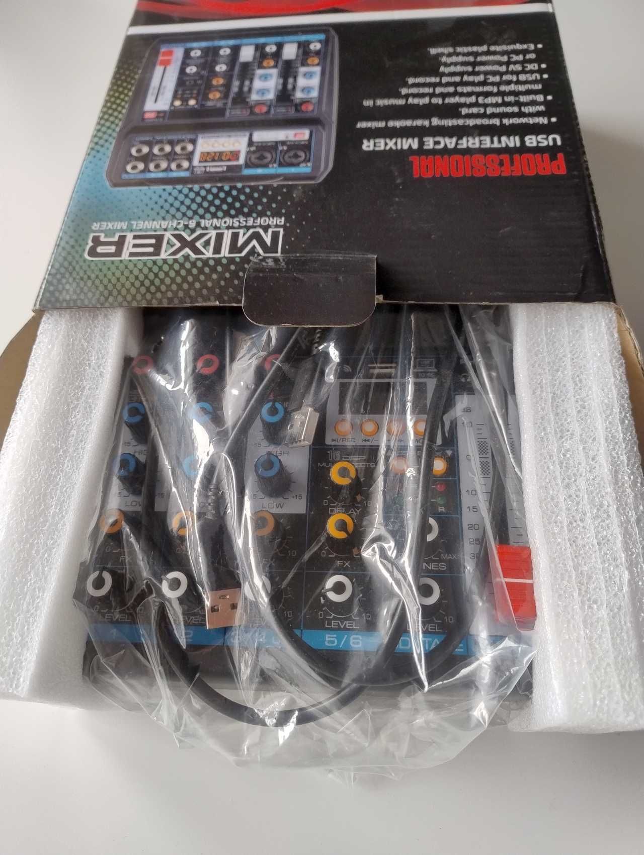 mixer audio 6 kan. z interfejsem audio USB bluetooth
