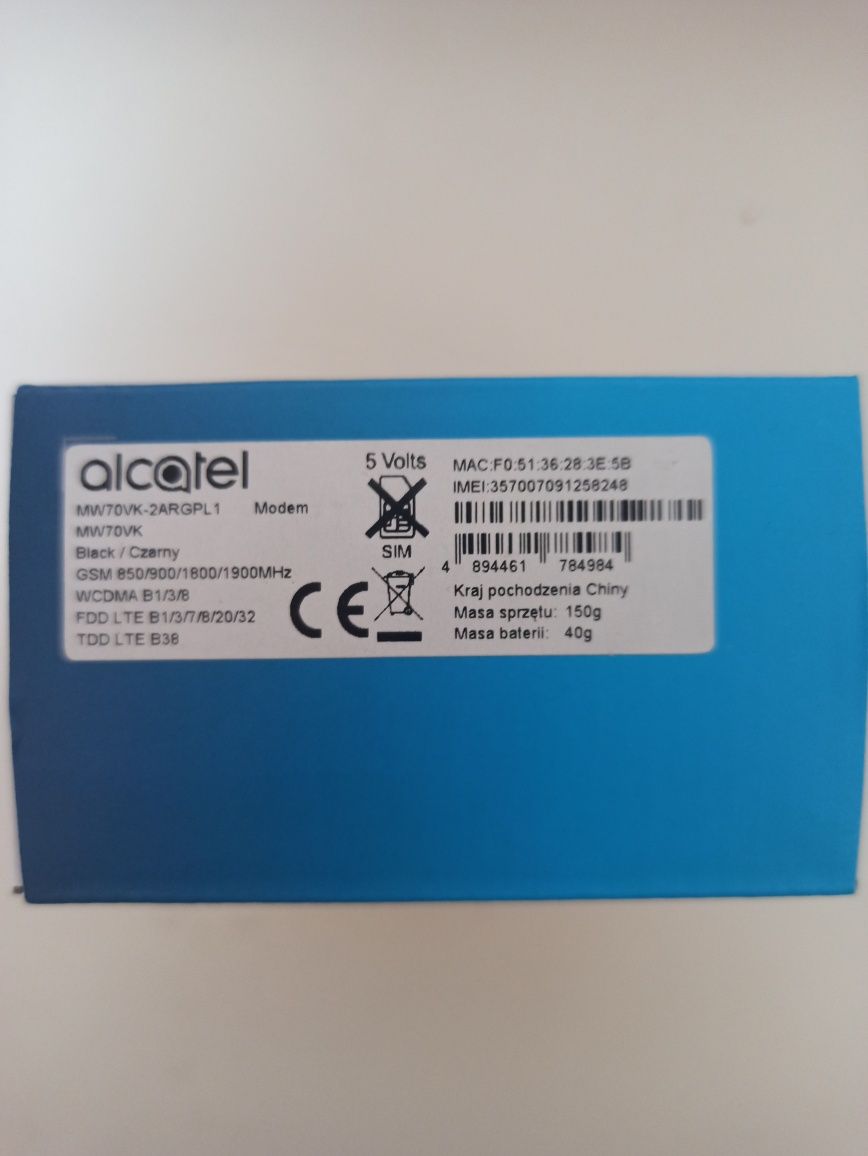 Router ALCATEL Link Zone Cat7 4G Czarny