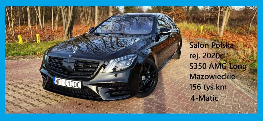 Mercedes-Benz Klasa S S350d AMG 4-Matic Long ,S. Polska Rej. 2020