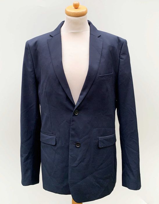 Garnitur H&M Granatowy 52 54 Elegancki Wizytowy Slim Fit