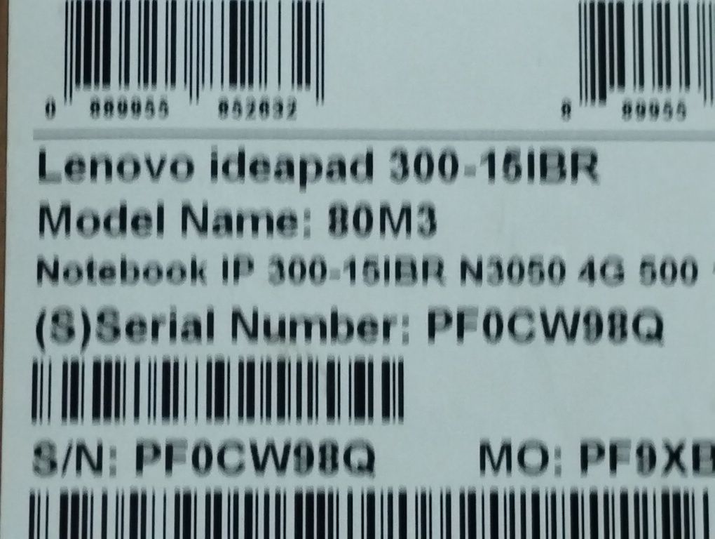 Lenovo ideapad 300-15ibr.