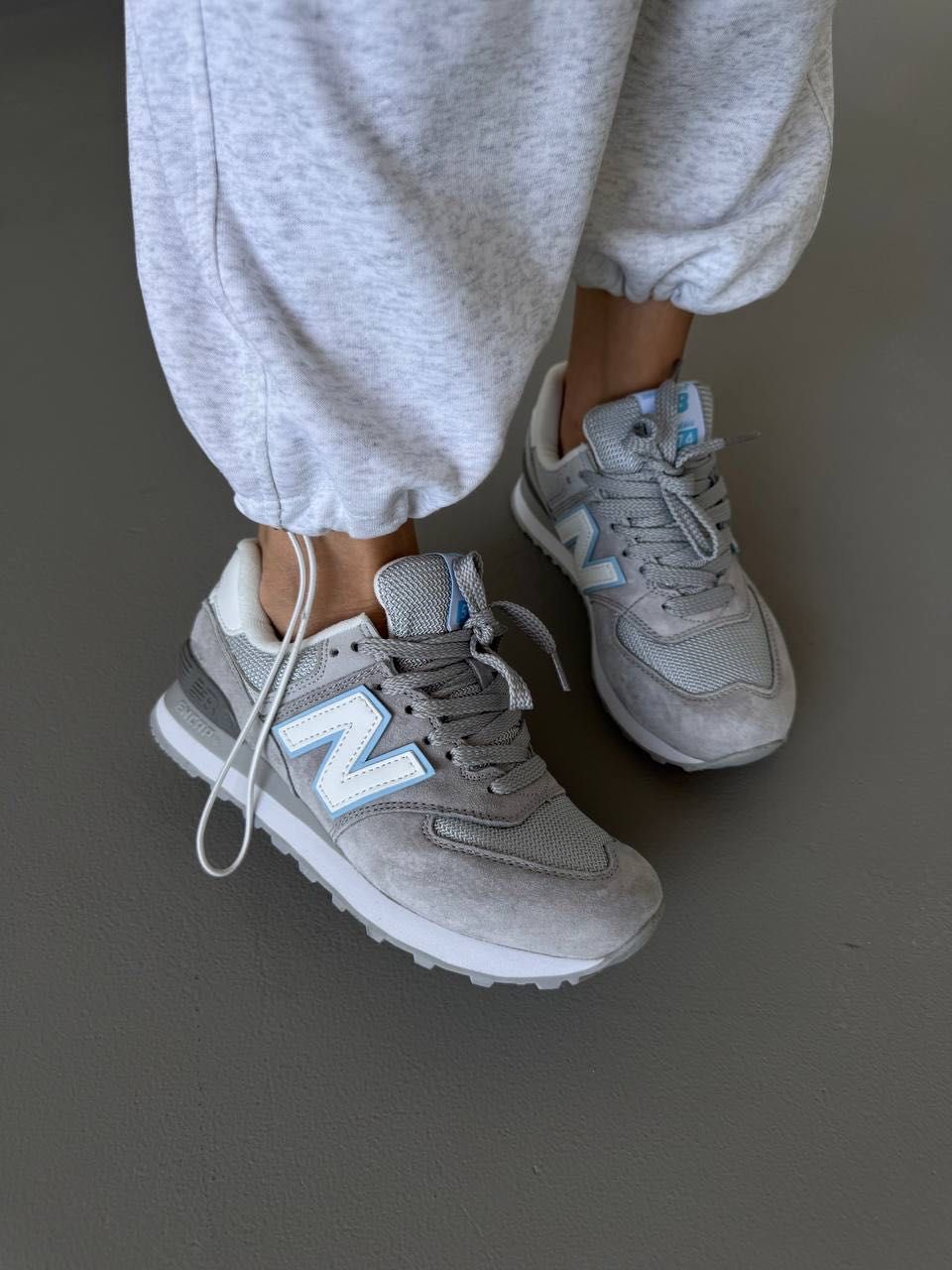 ТОП! New Balance 574 Light Gray / Blue 36 37 38 39 40 41 nb нб