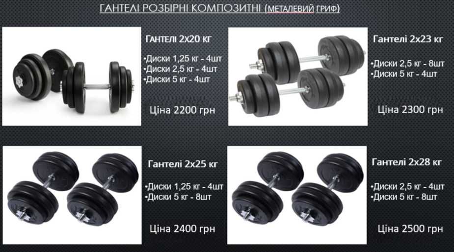 Розбірні гантелі набірні 1 / 2шт 10КГ 16КГ 18КГ 21КГ 26КГ гантели пара