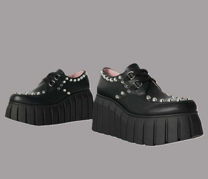 Creepersy platforma dollskill ćwieki dżety koturn bershka killstar