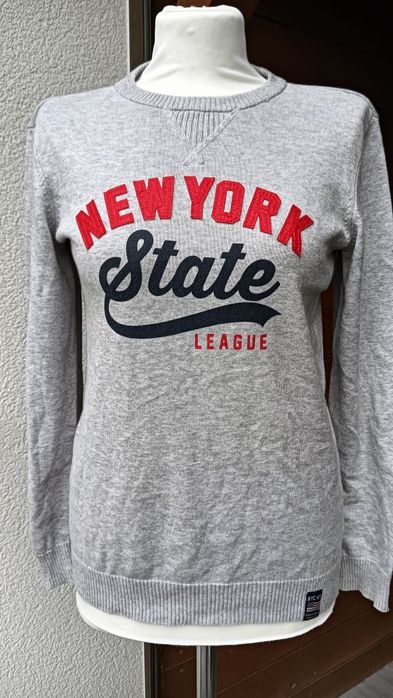 Sweterek szary New York  100% bawełna 146/152