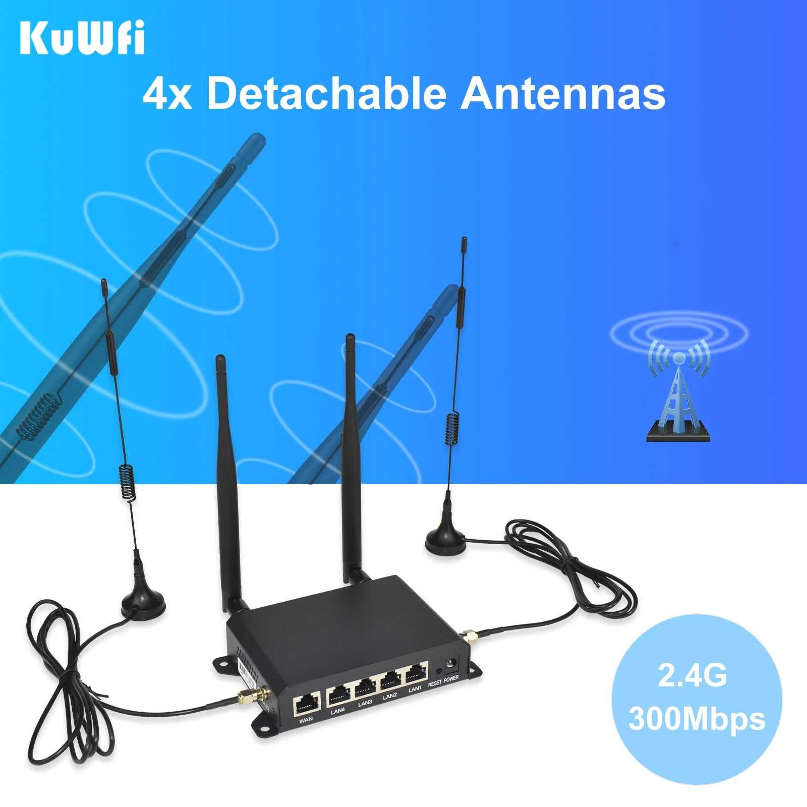 KuWFi WR181 роутер 4G LTE,Wi-Fi модем зі слотом для Sim-карти150Мбіт/с
