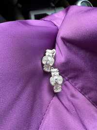 Срібні сережки серьги кулон квітка срібло сережки з перлинами жемчуг