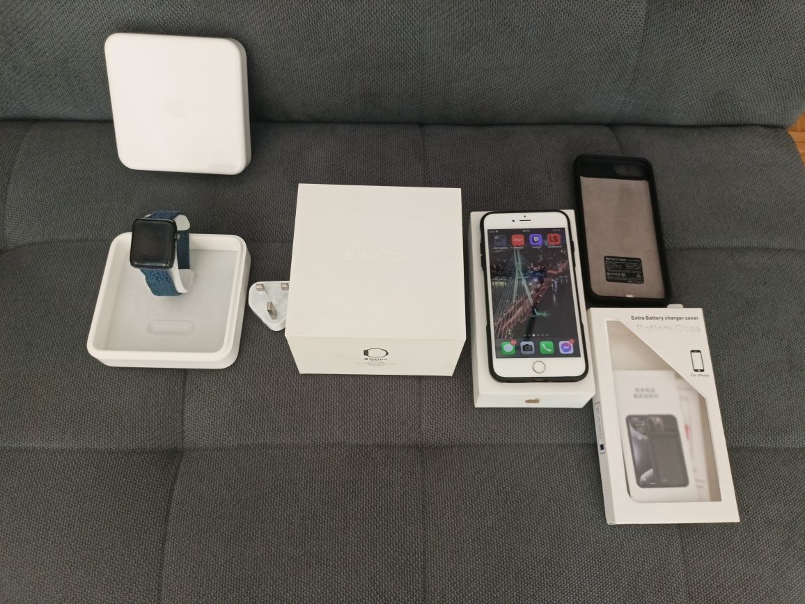 iPhone 6s plus 128 GB z powercasem 8000mah oraz iwatch 2 steinless
