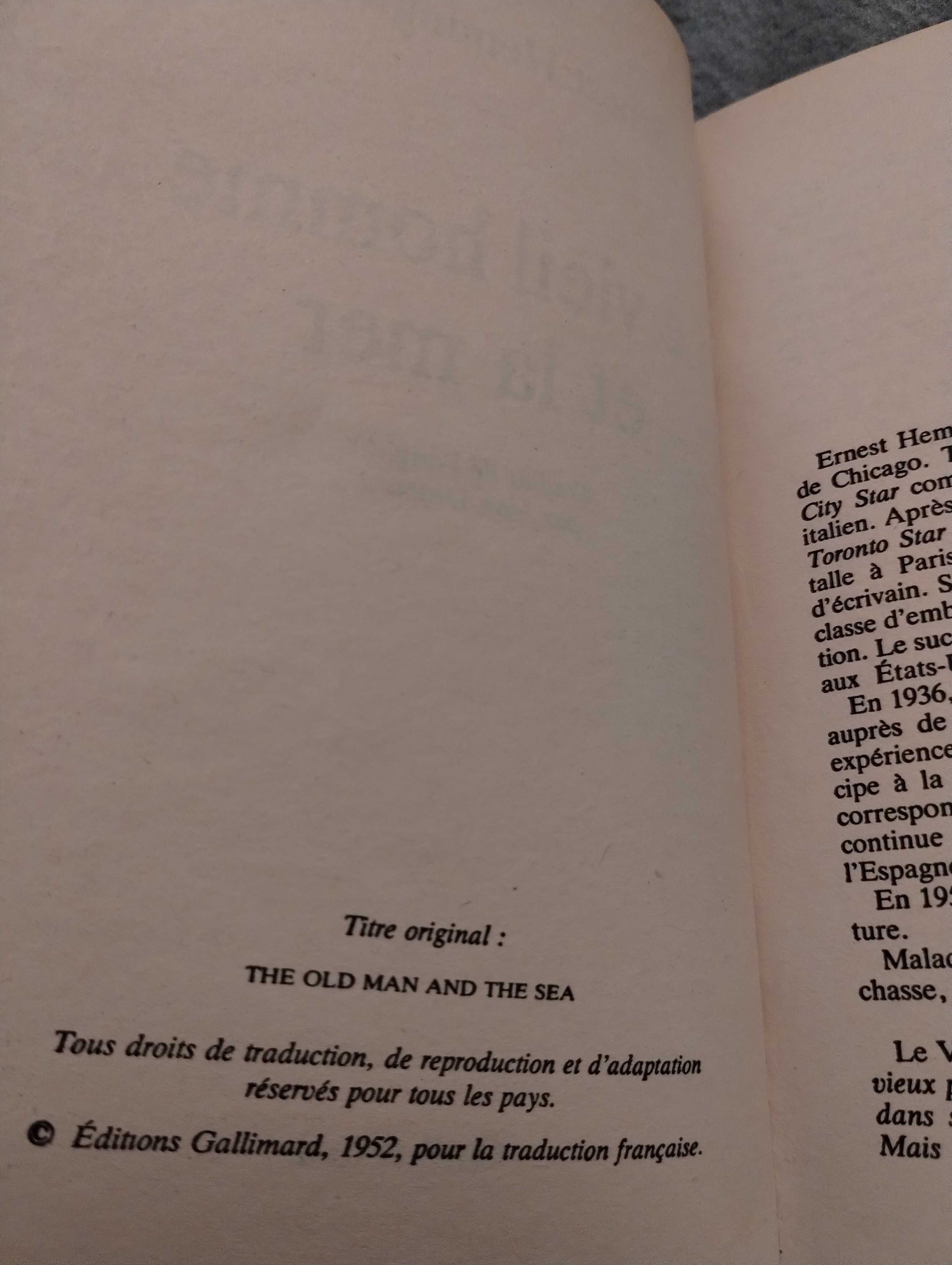 Książka w języku francuskim, Stary człowiek i morze - Hemingway