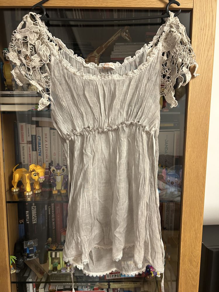 Zwiewna lekka bluzeczka/tunika/narzutka - rozm. M/L