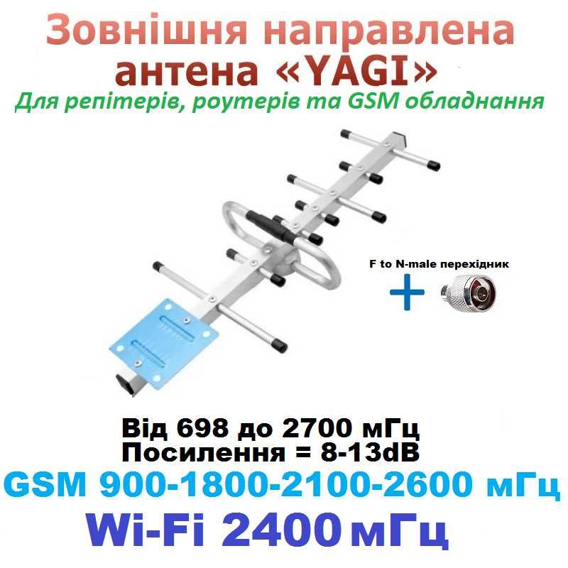Антена Репітер GSM 900 1800 2100 2600 Антенна Репитер 2G 3G 4G Wi-Fi