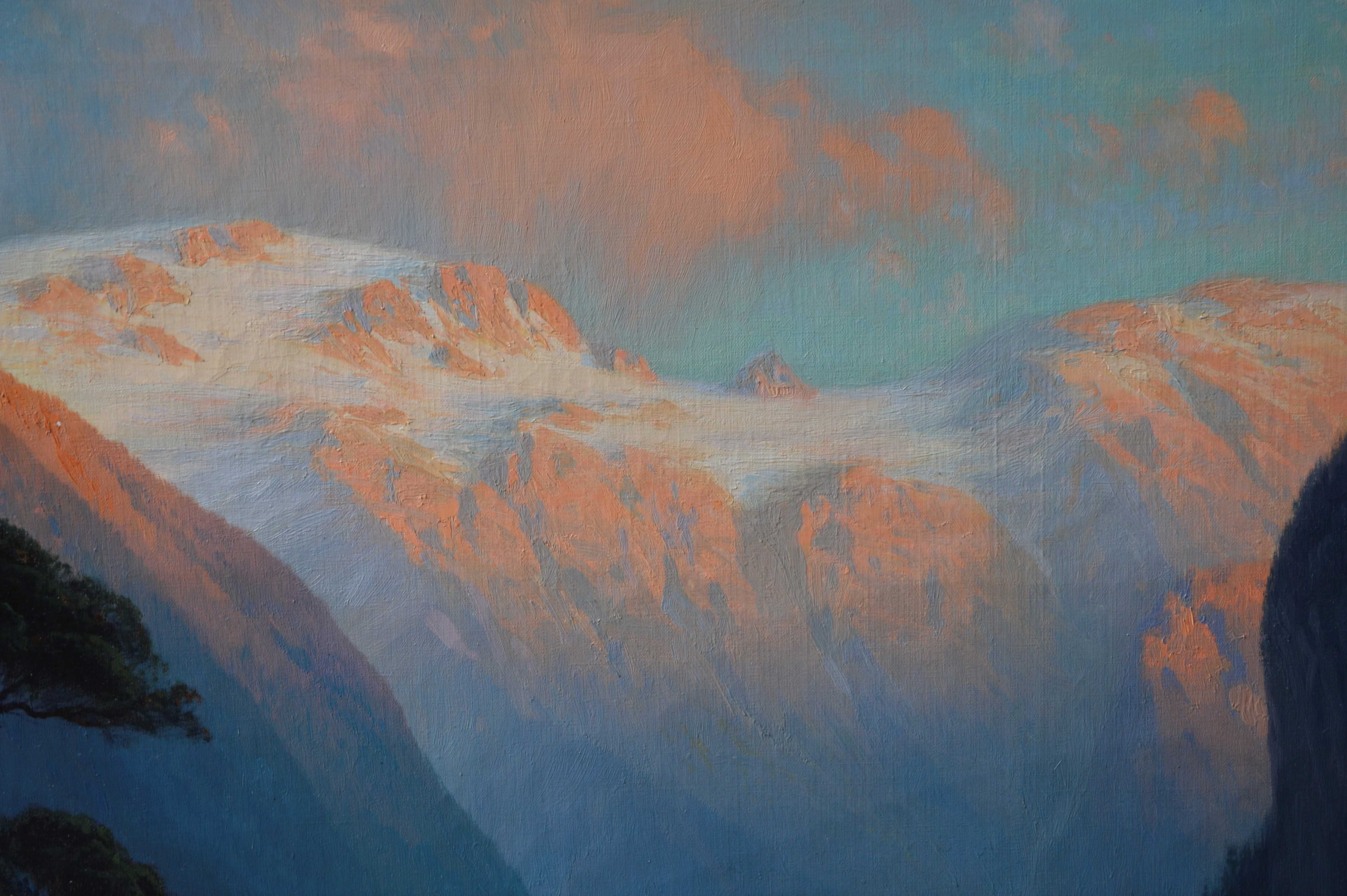 Картина Harder, Johannes Закат в горах" холст, масло.