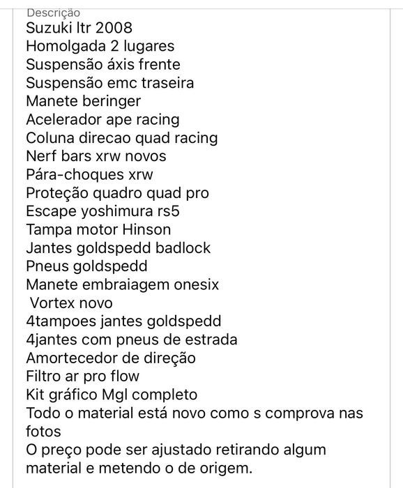 Suzuki ltr 2008 full extras