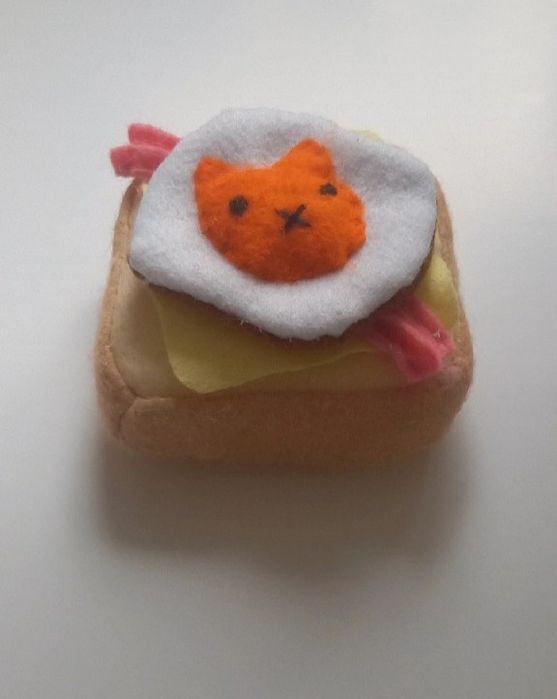 Przytulanka kawaii egg toast handmade