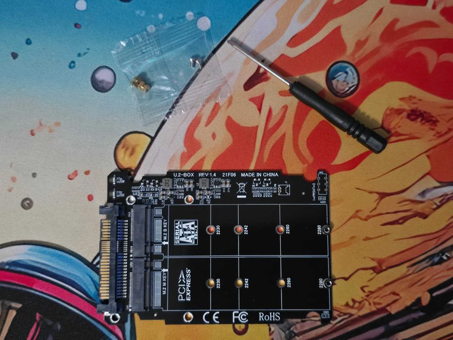 Adaptador U.2 para M.2 NVMe/SATA 2,5" (U2‑BOX Rev 1.4)