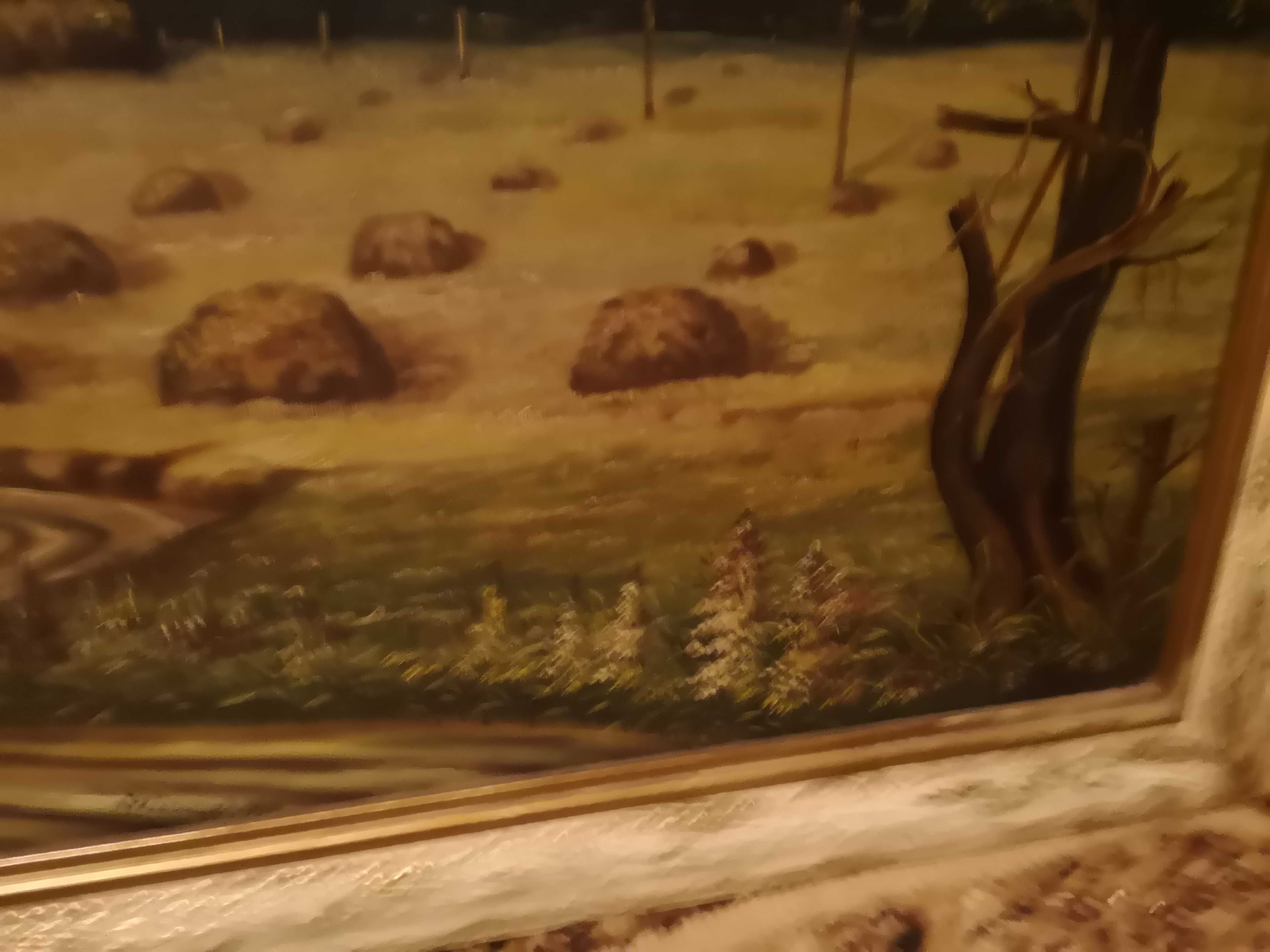 stary obraz olejny na płótnie sygnowany