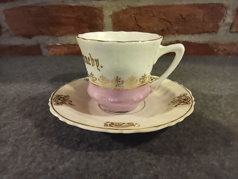 Carl Tielsch ALTWASSER Porcelana Śląska Stary Zdrój Filiżanka DUO