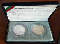 moedas comemorativas do cinquentenário da morte de Fernando Pessoa