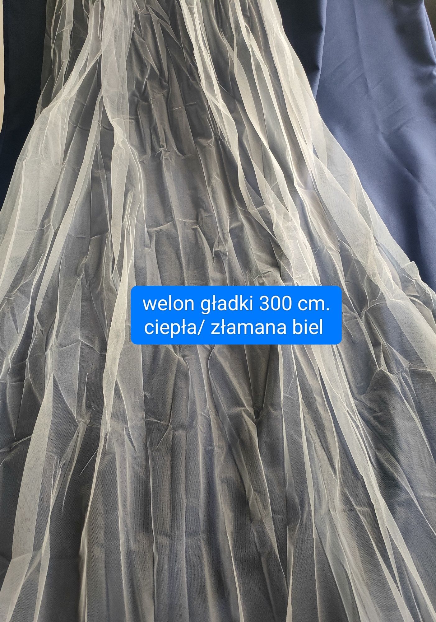 Welon biel/ śmietanka 300 cm. Gładki.