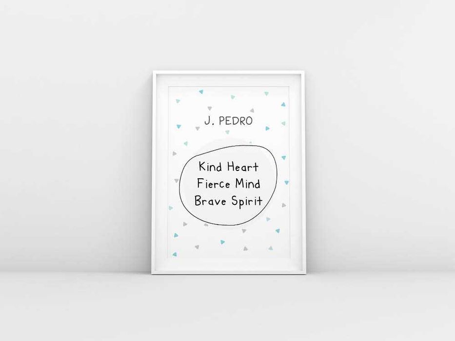 Poster "Kind Heart" - Possibilidade de personalizar com o nome