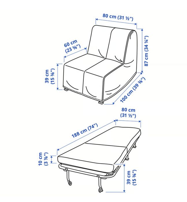 Poltrona Cama  Cinza escuro
