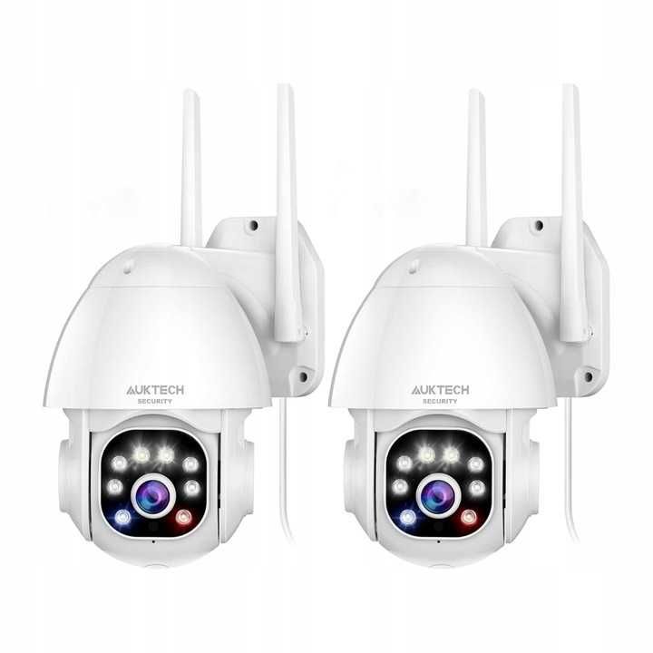 Obrotowa kamera zewnętrzna 2k fhd 1296p wlan auktech monitoring alarm