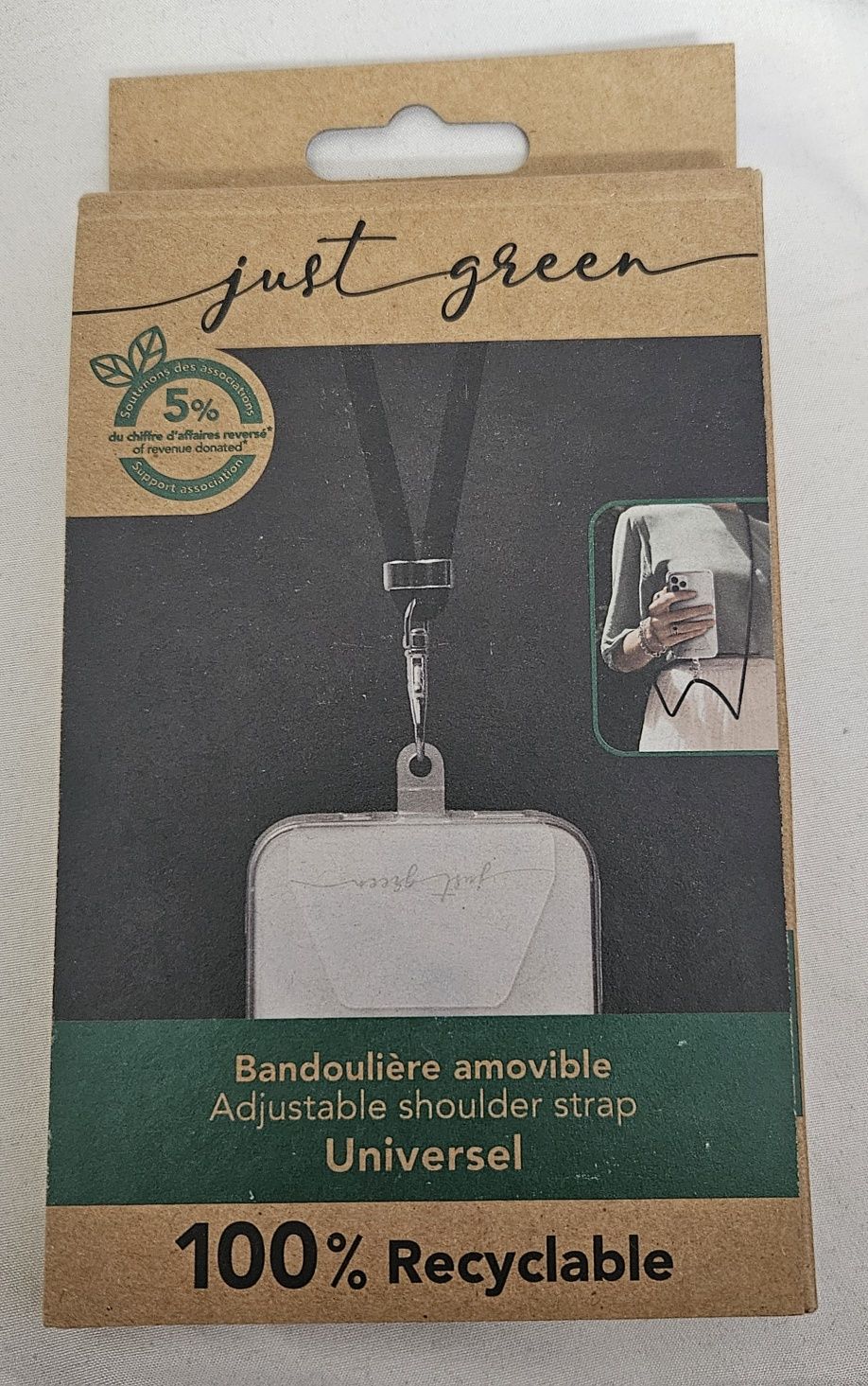 Just green regulowany pasek do noszenia telefonu