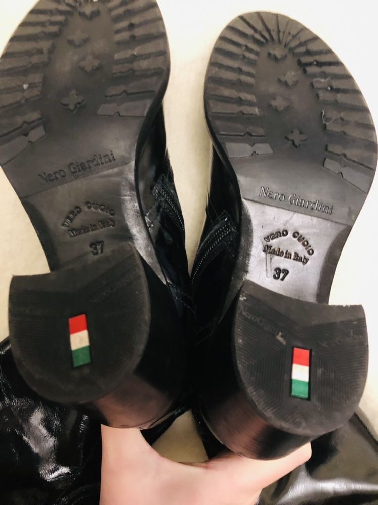 Кожаные сапоги Nero Giardini шкіряні чобітки чоботи