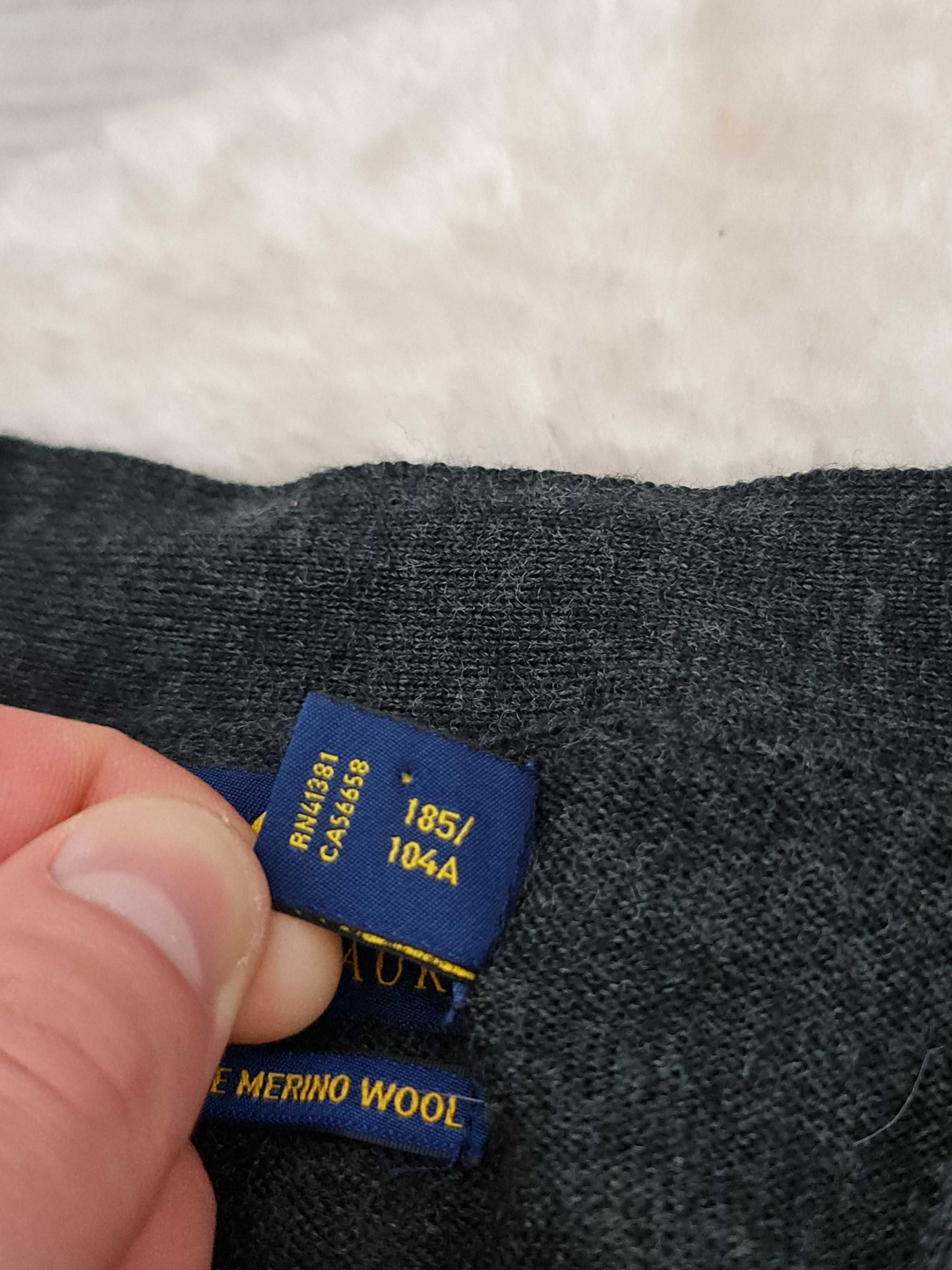 Kardigan Sweter Polo Ralph Lauren Rozmiar XL 100% Wełna z Merynosów