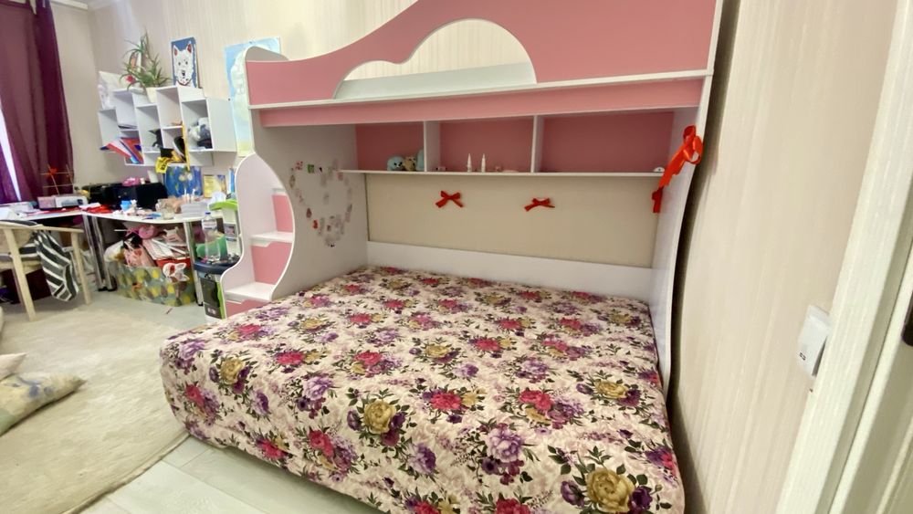 Двох'ярусне ліжко 190 см з диваном