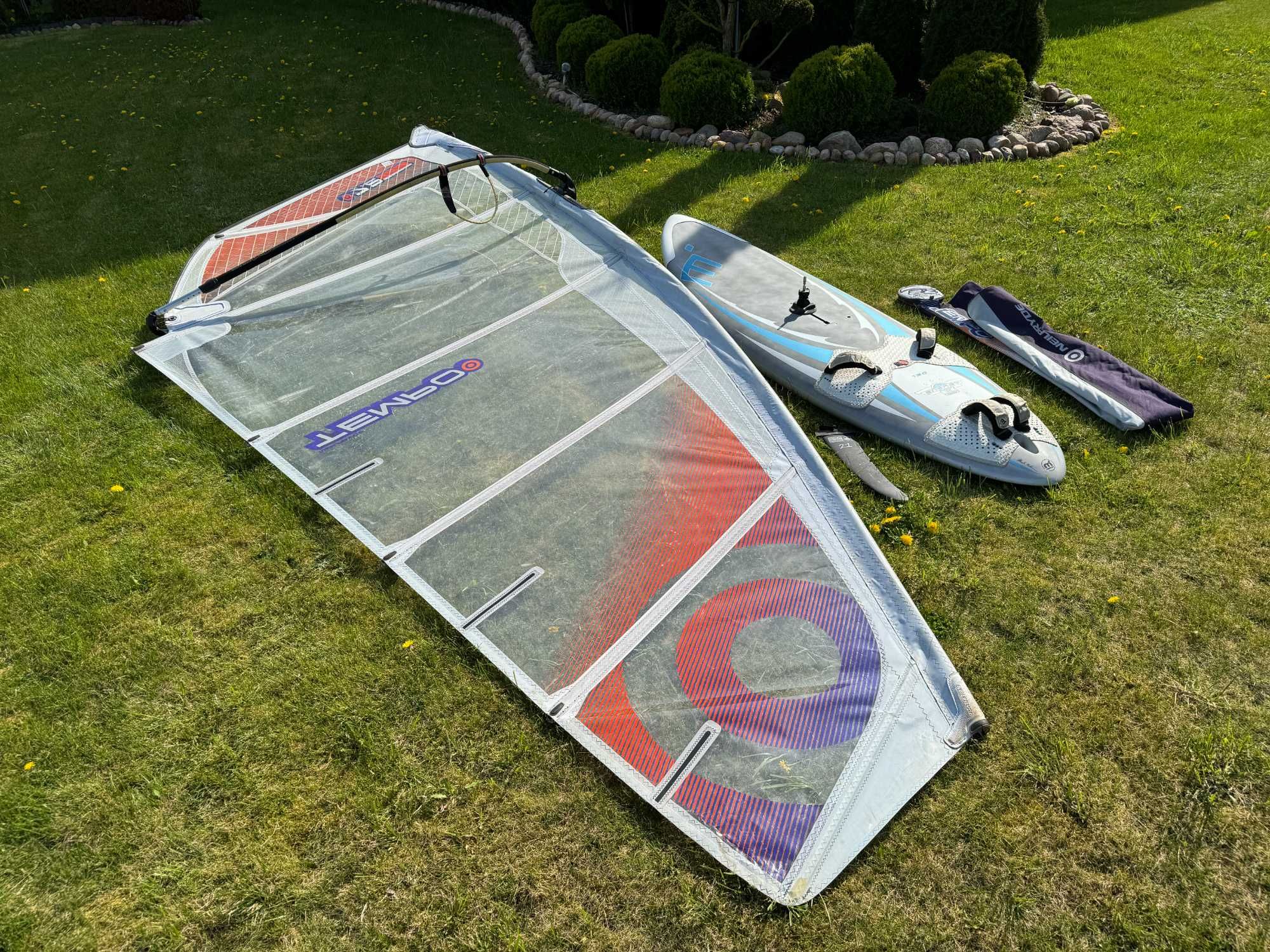 deska windsurfingowa 85l,  żagiel 7,2m2 ZESTAW