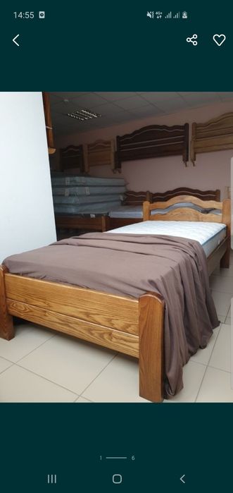 Ліжко односпальне,ясен,дерев'яне,80/190;90/200;120/200