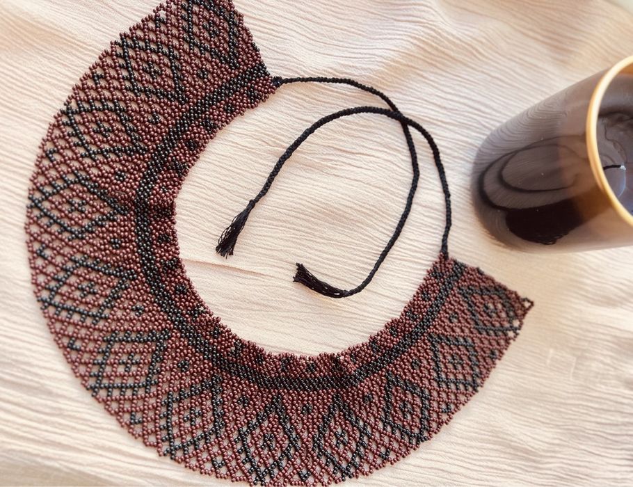 Прикраса з бісеру, силянка ручної роботи, в етно-стилі