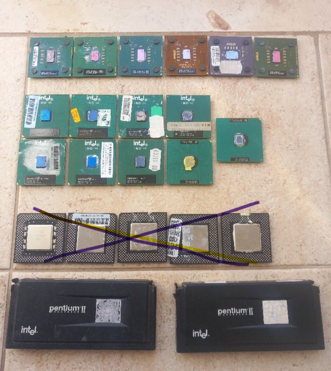 CPUs intel pentium, AMD