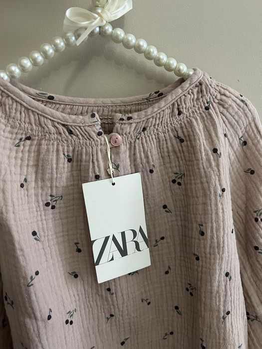 Bluzka w wisienki koszula koszulka dla dziewczynki Zara r.110