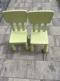 Krzesełka dziecięce ikea Mammut zielone komplet 2 sztuk