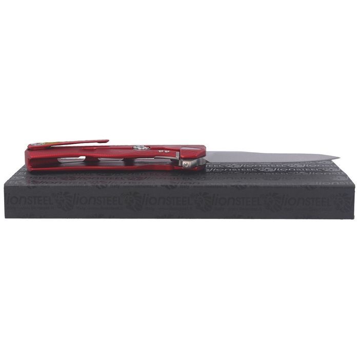 Nóż składany LionSteel ROK Red Aluminium, Satin M390 by Molletta (ROK