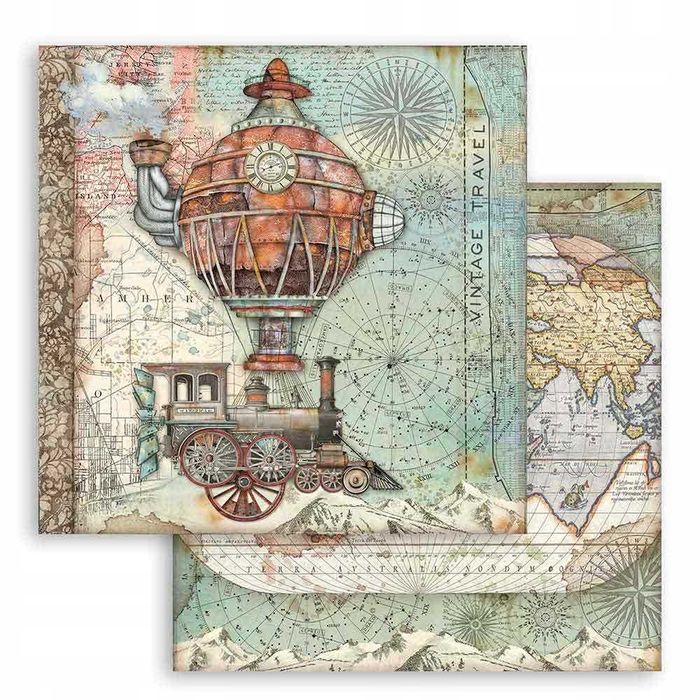 Papiery do scrapbookingu DIY Sir Vagabond, 30,5x30,5cm 10 ARKUSZY s855