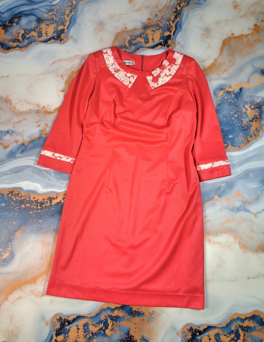 Миди платье Petro Soroka женское трапеция красное и с цветами