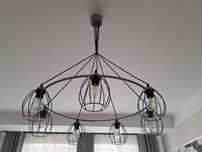 Lampa wisząca loft grafit szara 7xe27 duża 82 industrial salon żyrando
