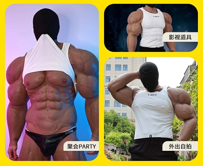 Tronco e Braços Mr Olympia Músculos Silicone Falsos