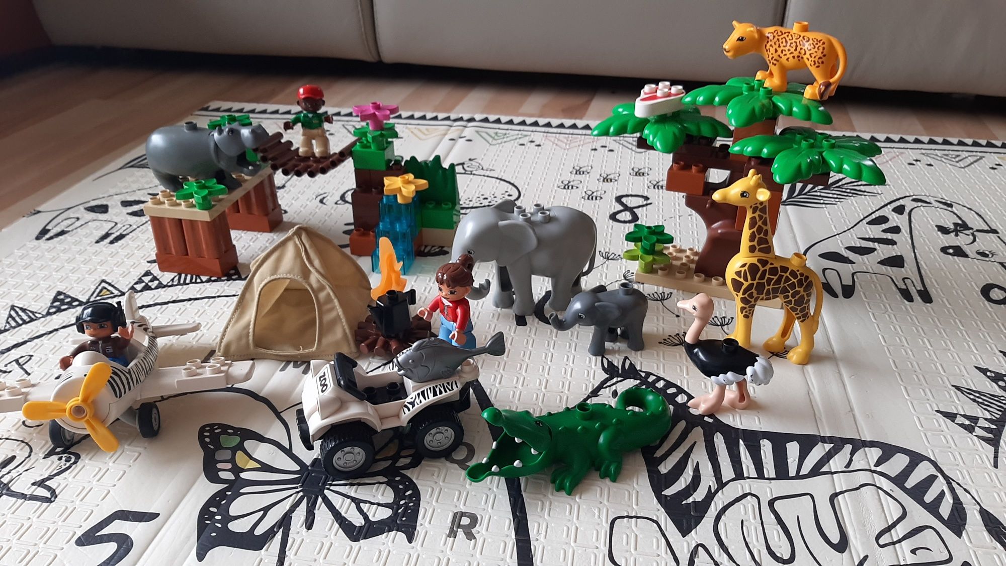 Safari lego duplo 6156 strus hipopotam namiot pantera