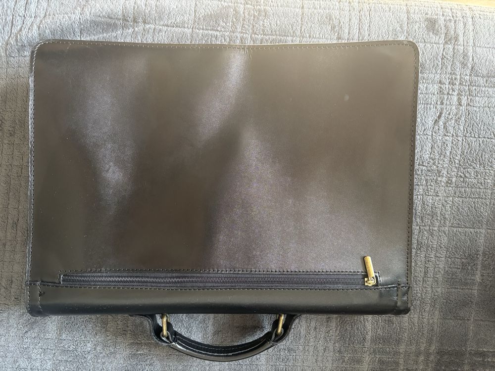 Skórzana Aktówka na laptopa dokumenty elegancka skóra naturalna licowa