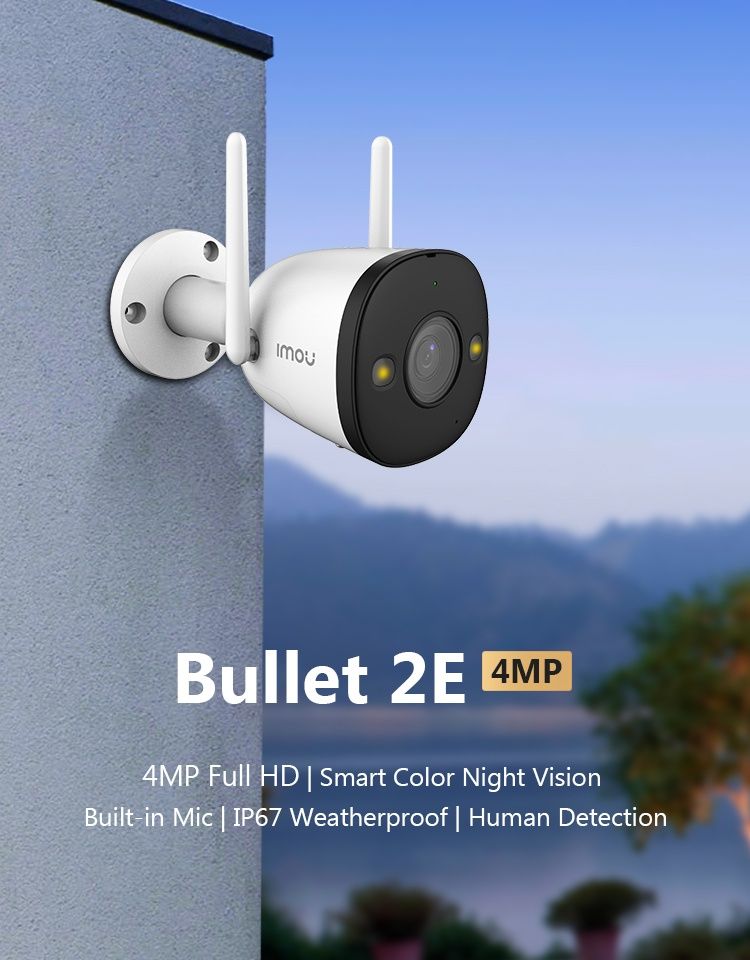 Видеокамера Imou Bullet 2E, 4 Mp, IPC-F42FP Bullet 2E Wifi