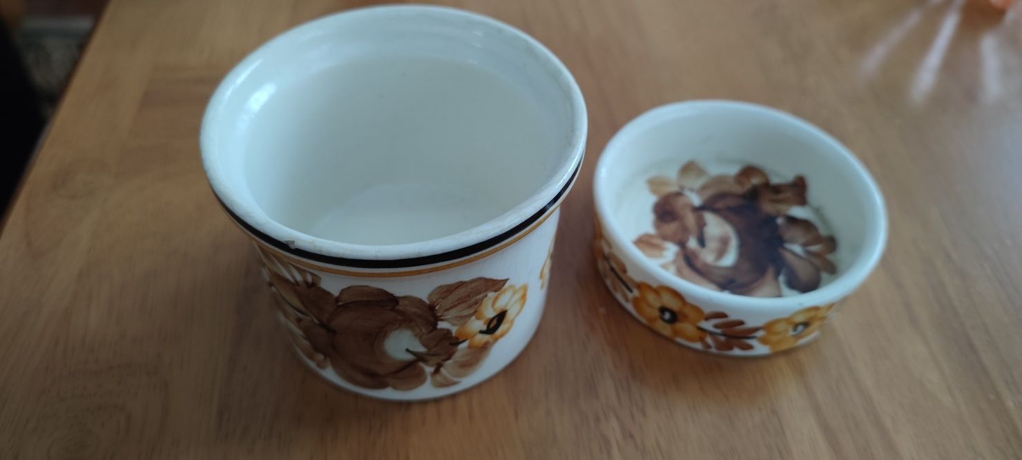 Kubeczek kubek ceramiczny ręcznie malowany fajans, vintage