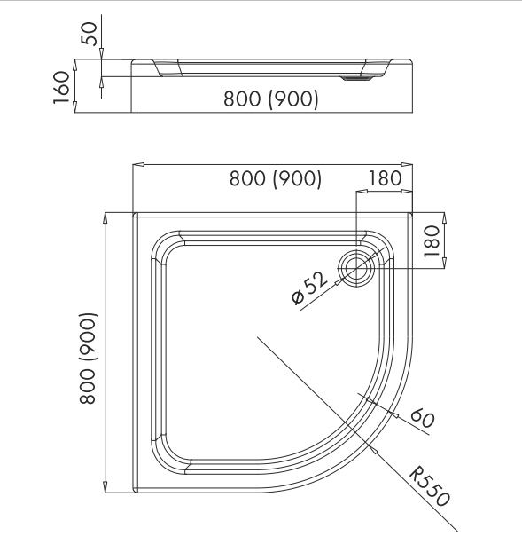 Brodzik 90x90 do kabiny prysznicowej  uniwersalny