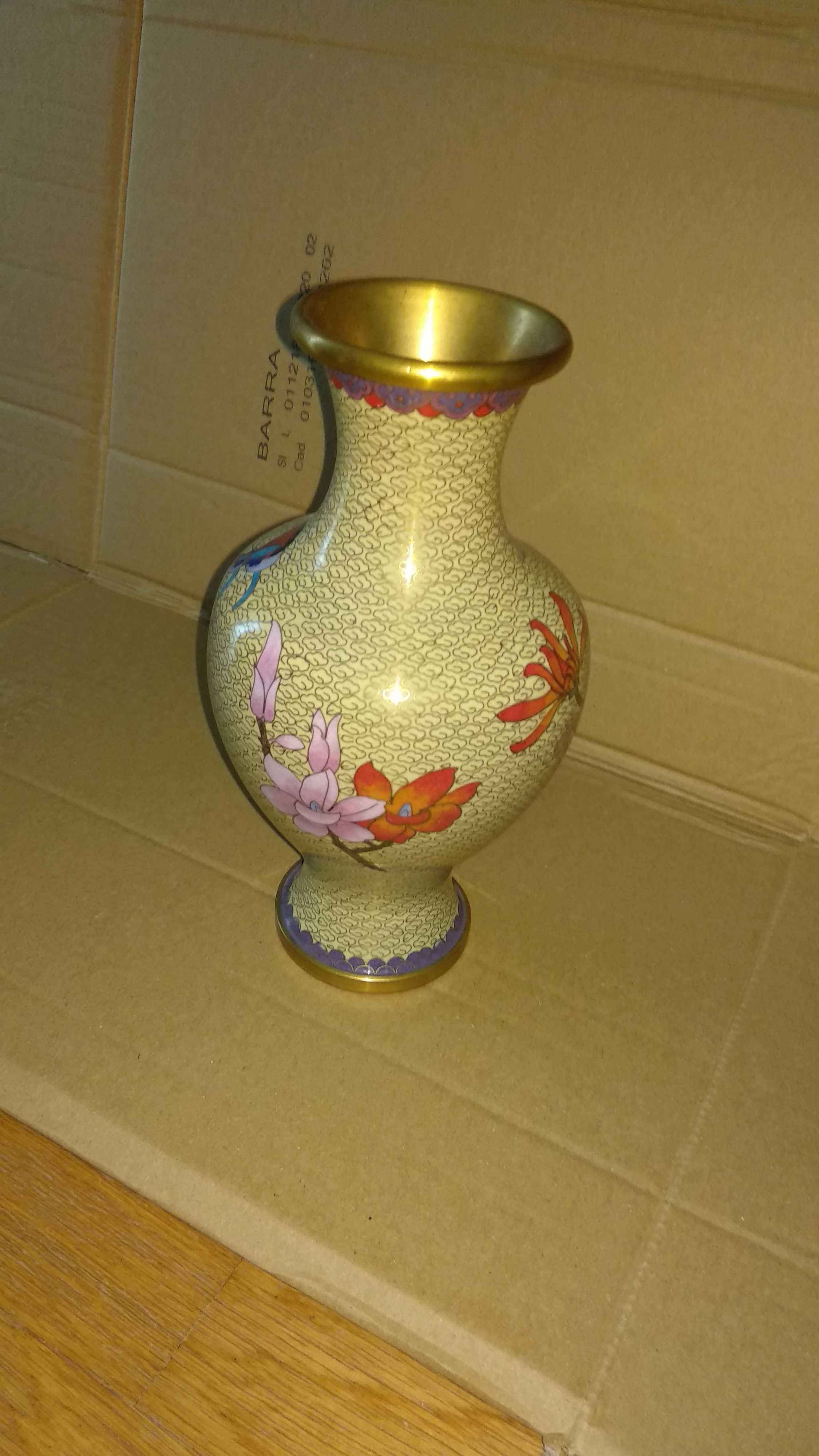 Jarra e taça de cloisonné década de 1950